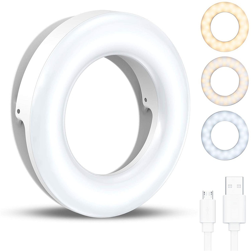 Photography Lighting Circle - Lampada portatile ad anello con clip
