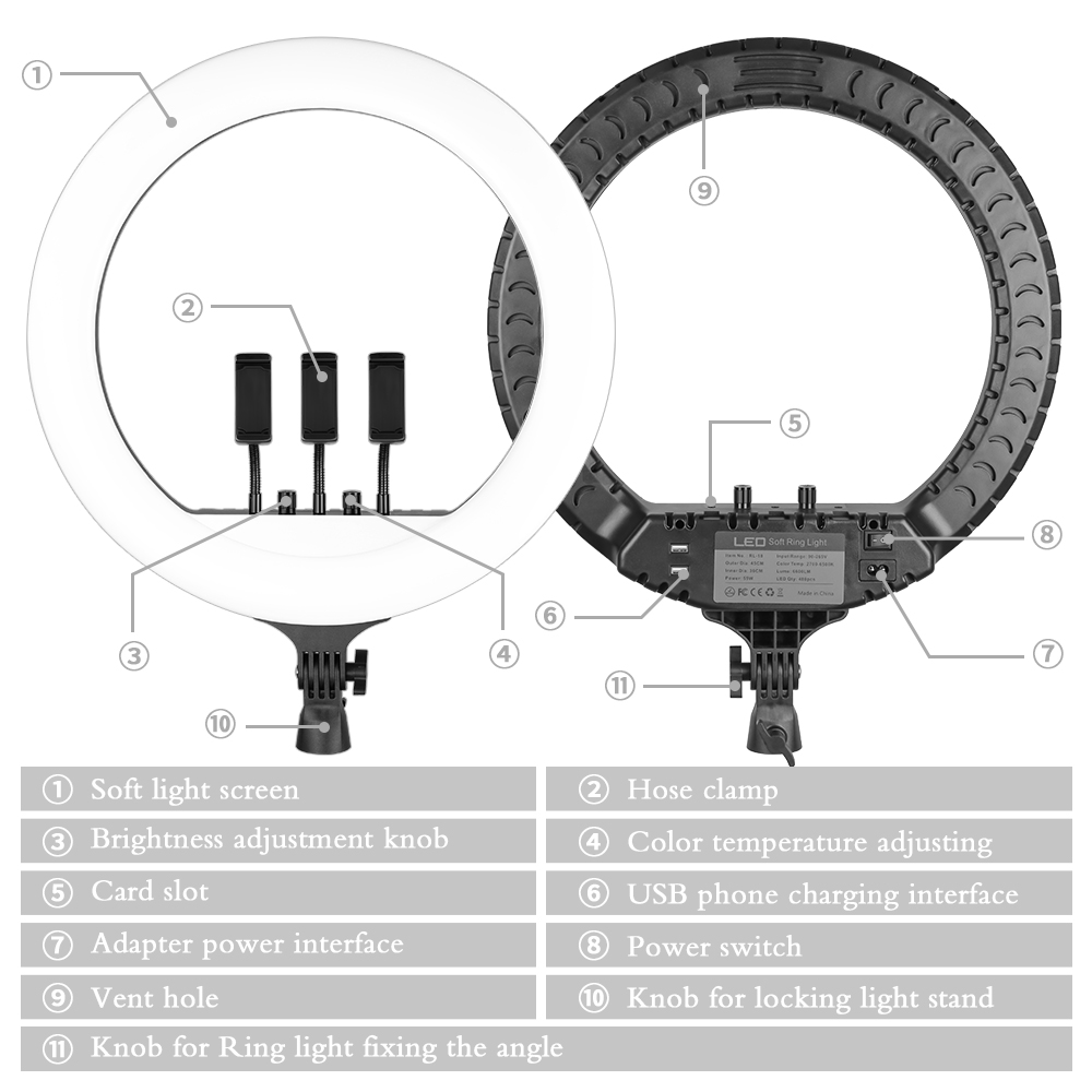 Lampada LED ad anello da 18 po - Photography Lighting Circle recensione e prezzo