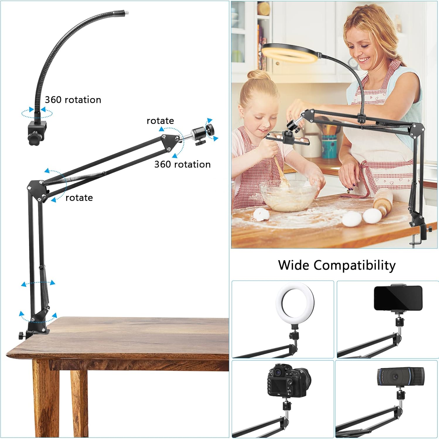 Anello luminoso con supporto e - Photography Lighting Circle recensione e prezzo