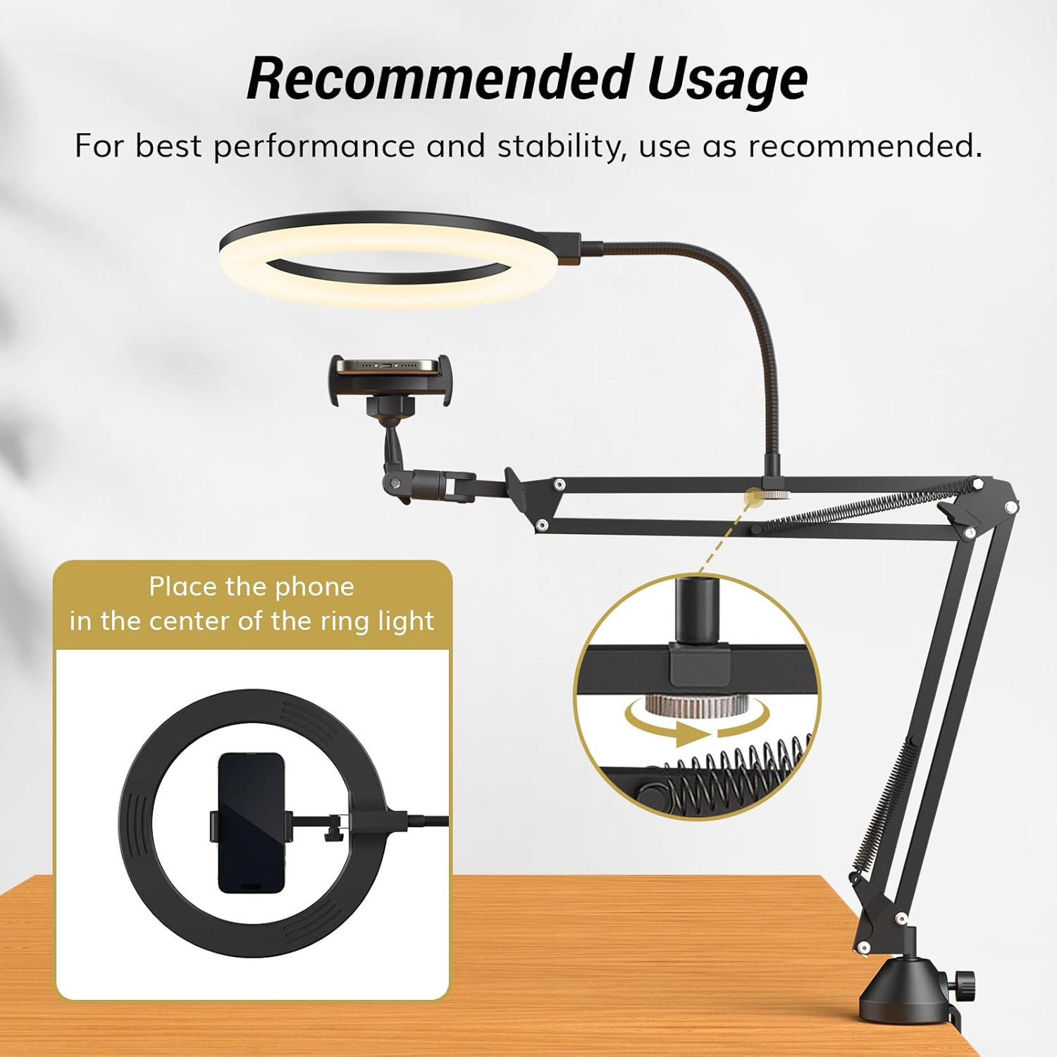 Anello luminoso con supporto e - Photography Lighting Circle recensione e prezzo